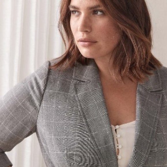 NWT - Belted Windowpane Blazer - Picture 4 of 11